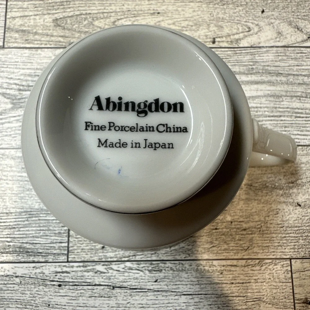 ABINGDON Fine Porcelain Floral Tea Cup 3.25